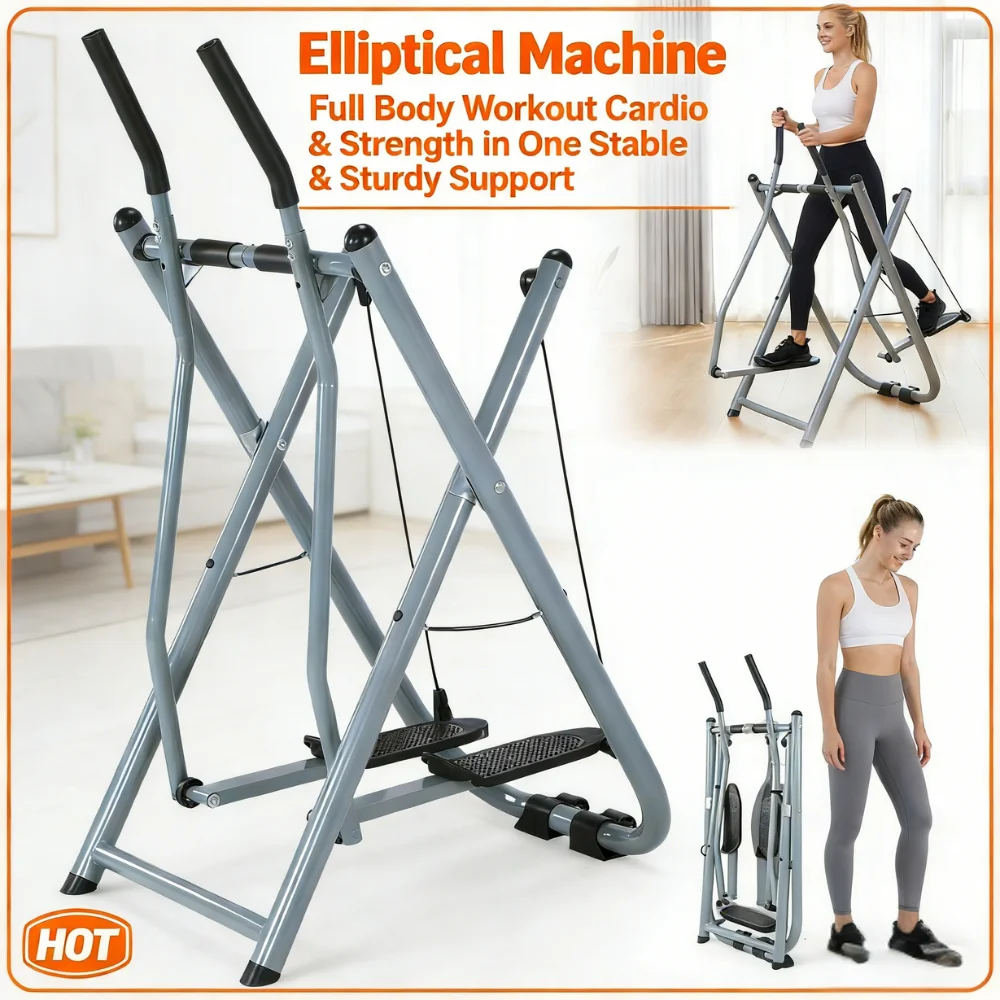 

Metal Stair Stepper Home Space Walker Aerobic Stepper with Adjustable Resistance Air Walker Exercise Machine for Women Men
