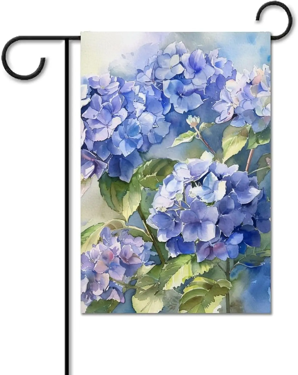 Spring Summer Flowers Garden Flags 12 X 18 Inch Blue Hydrangea Flowers Flag Yard Outdoor Flag for Home Party Porch Yard Outdoor