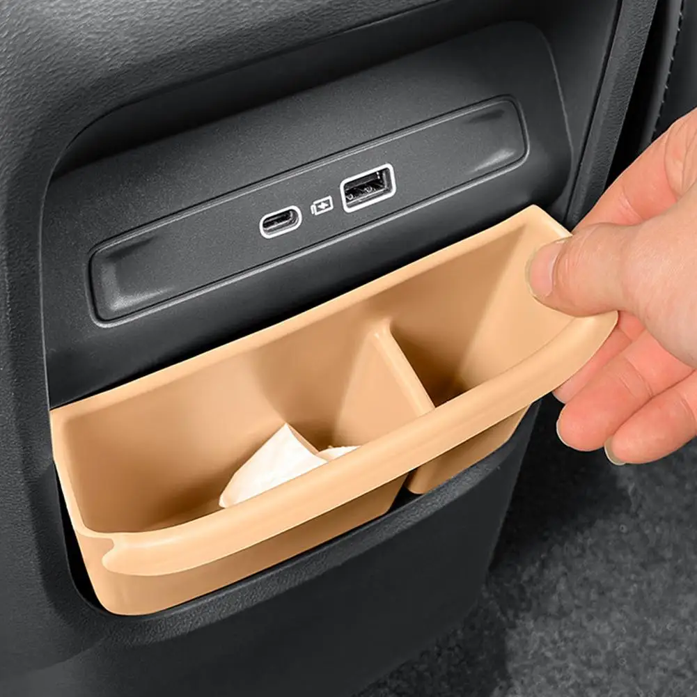 Storage Box For Geely Galaxy Starship 7 EM-i Car Back Console Organizer Mat Dual Compartment Organizer Waterproof Trash Can