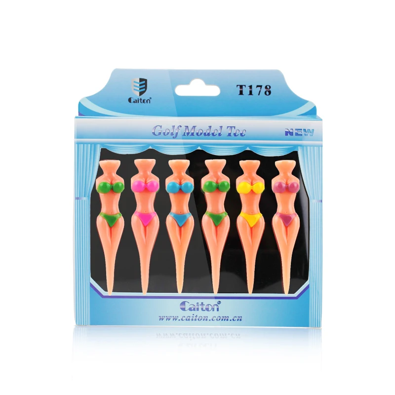 Golfbälle in Boxen, Nagelbälle, T-Shaped Bälle, schöne Modelle, Ballhalter in Boxen, Plastikbälle, Tee-Golfplatz-Zubehör, 6 Stück