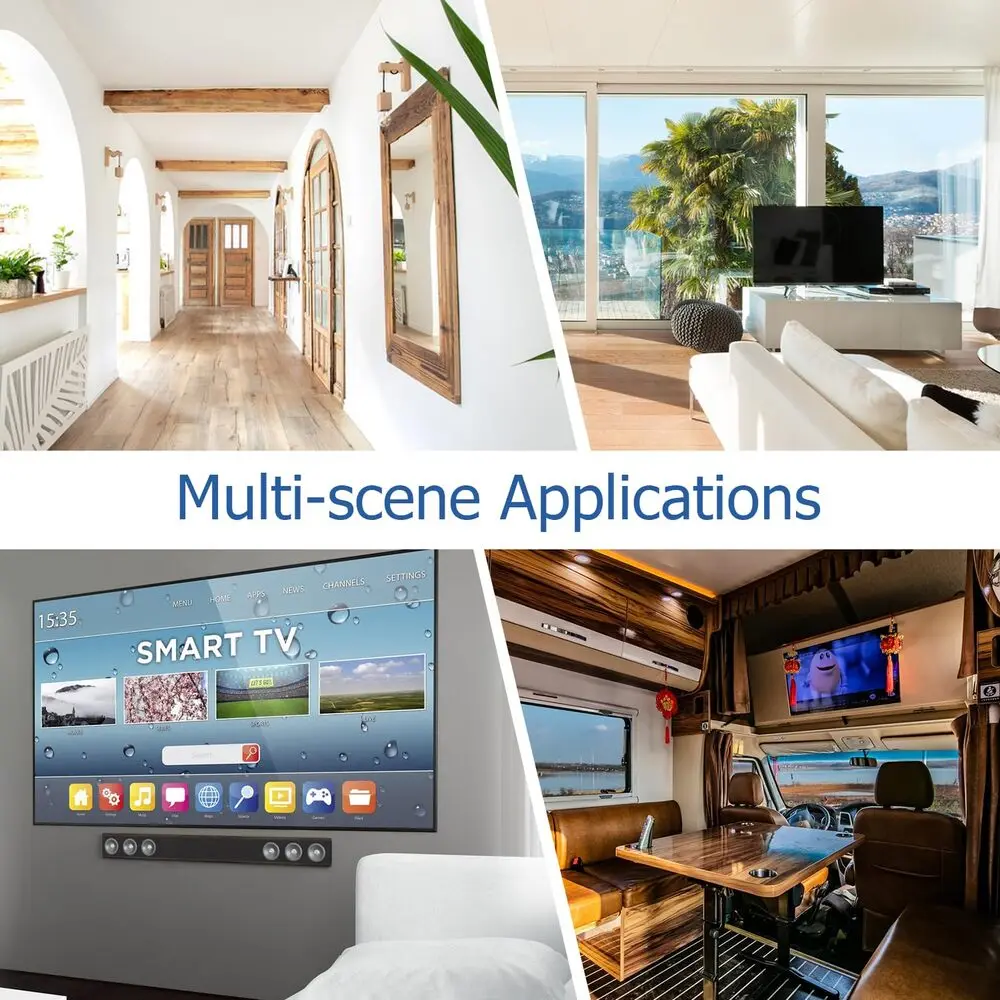 Antena Smart TV na zewnątrz/wewnątrz 2024 ulepszona telewizja cyfrowa HDTV ze wzmacniaczem sygnału 450 mil dla wszystkich telewizorów 4K 1080p 9.84 ft