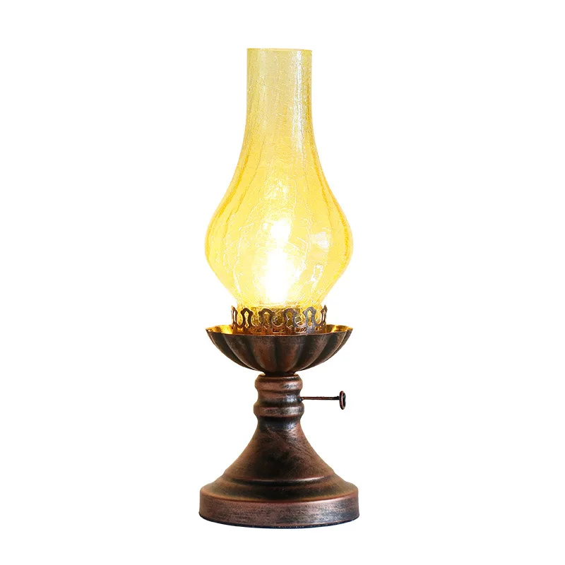 American Retro Desk Lamp Vintage Kerosene Lamp Bedroom Classical Night Lights