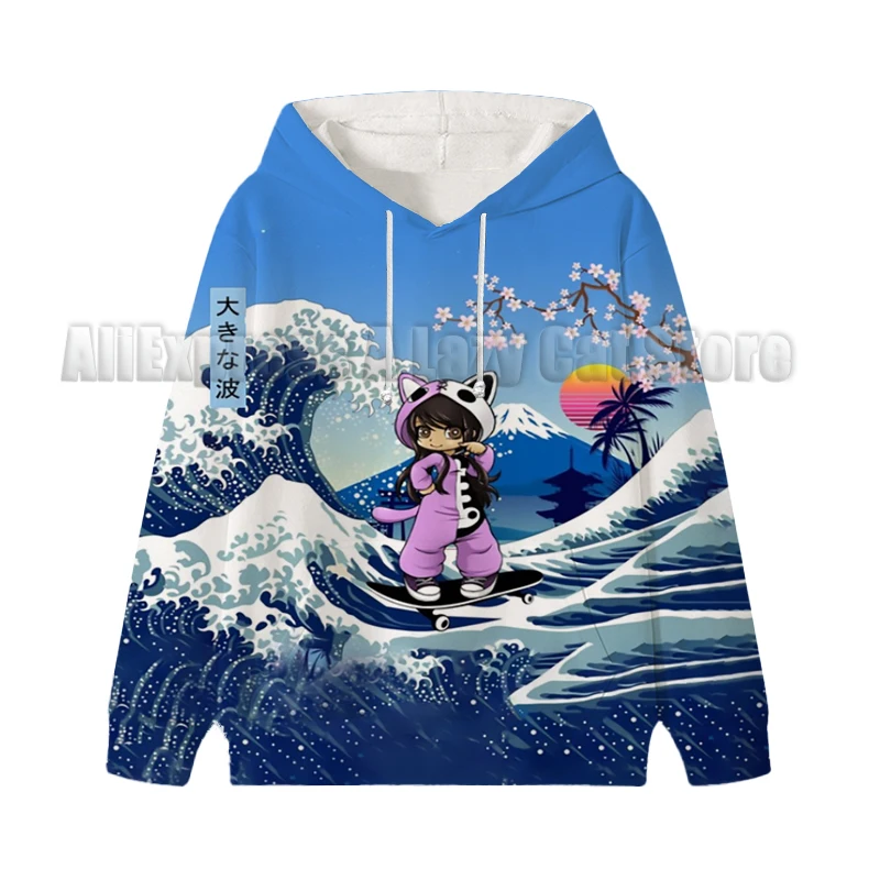 Aphmau Meows Cat Sweatshirts Cartoon Meemeow Hoodie Children Donut Cat Clothes Kid Girl Boy Streetwear Baby Casual Hoody