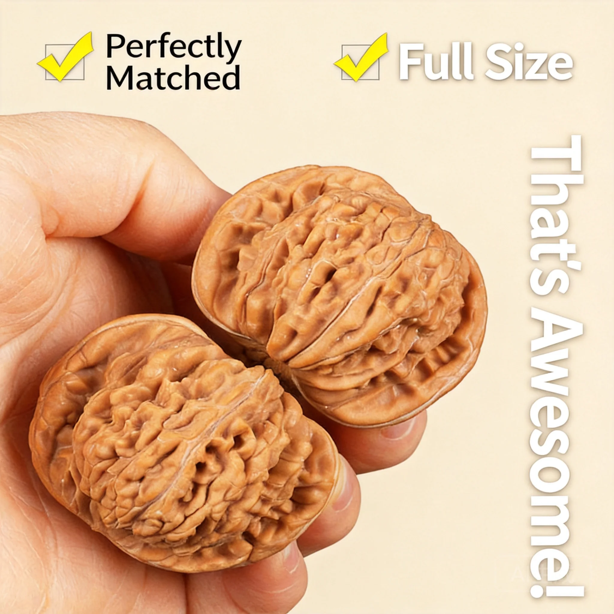 Chinese Traditional Auspicious Lion Head Natural Walnut Pair Sizhoulou Style Hand Massage Finger Exercise Stress Relief Good Luc