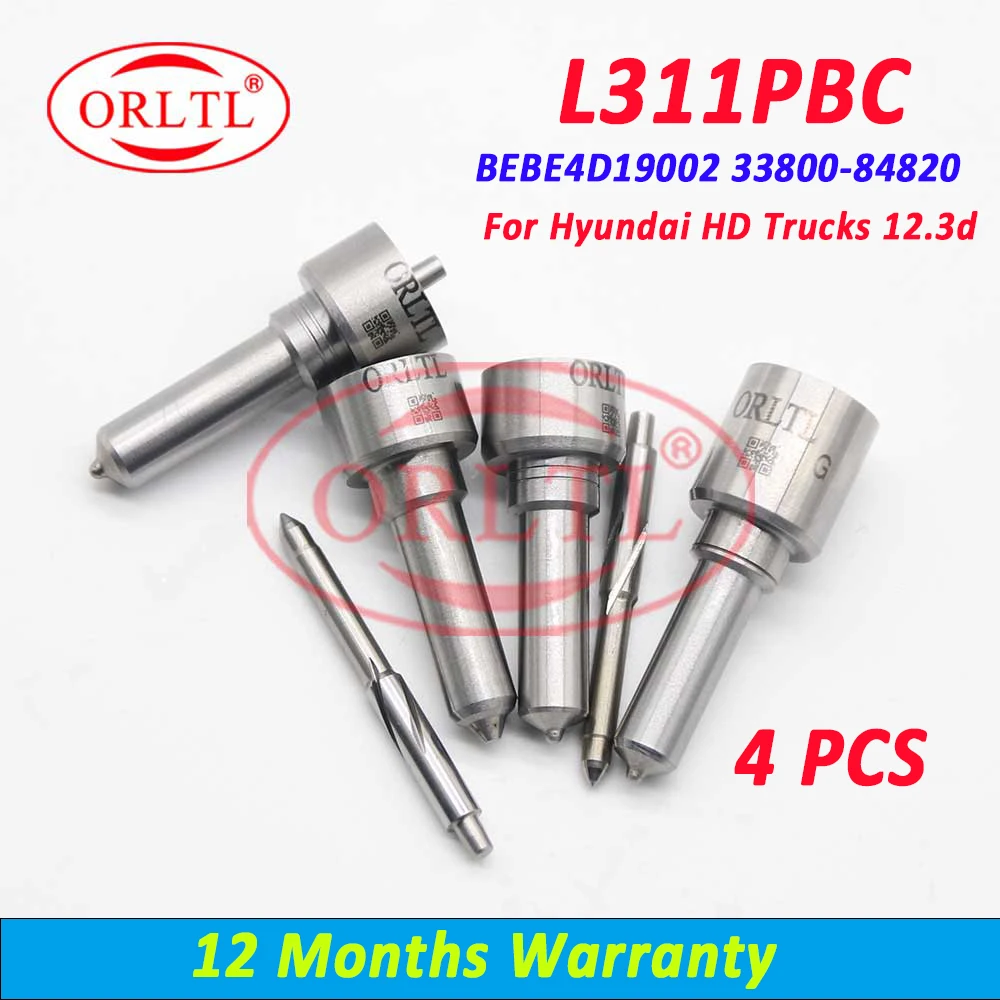 

4 PCS L311PBC Diesel Fuel Injector Nozzle L311PBD Common Rail Tips For Delphi Hyundai HD Trucks BEBE4D19002 33800-84820 ORLTL