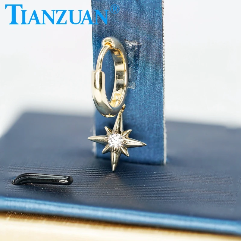 New Trendy irregular stars Earrings For Women Main Stone moissanite Pendant Earring Girl Party Jewelry Gift Everyday Accessories