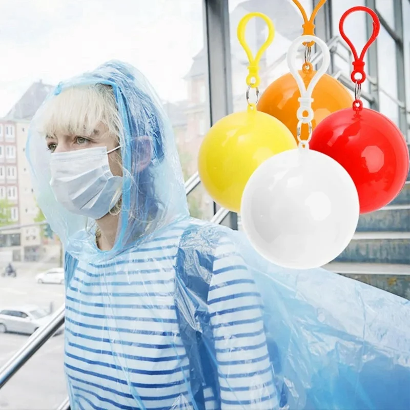 

5шт-одноразовый плащ с крючком, аварийные пальто, водонепроницаемые дождевые пончо, шарики для взрослых