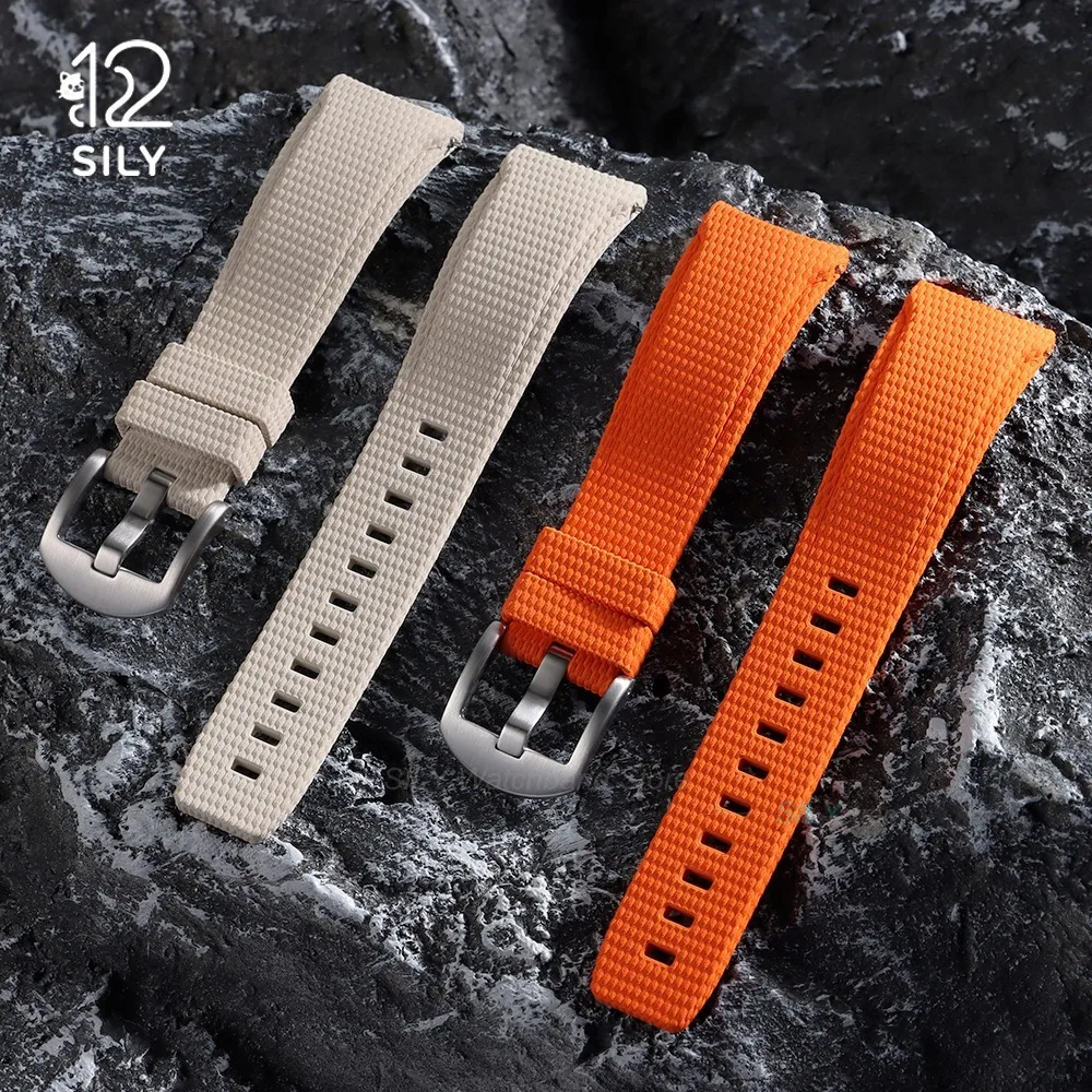 20/21/22mm FKM Rubber Quick Release Silicone Watchband for Longines for Seiko Swordfish for Rolex Soft Strap Curved End Bracelet