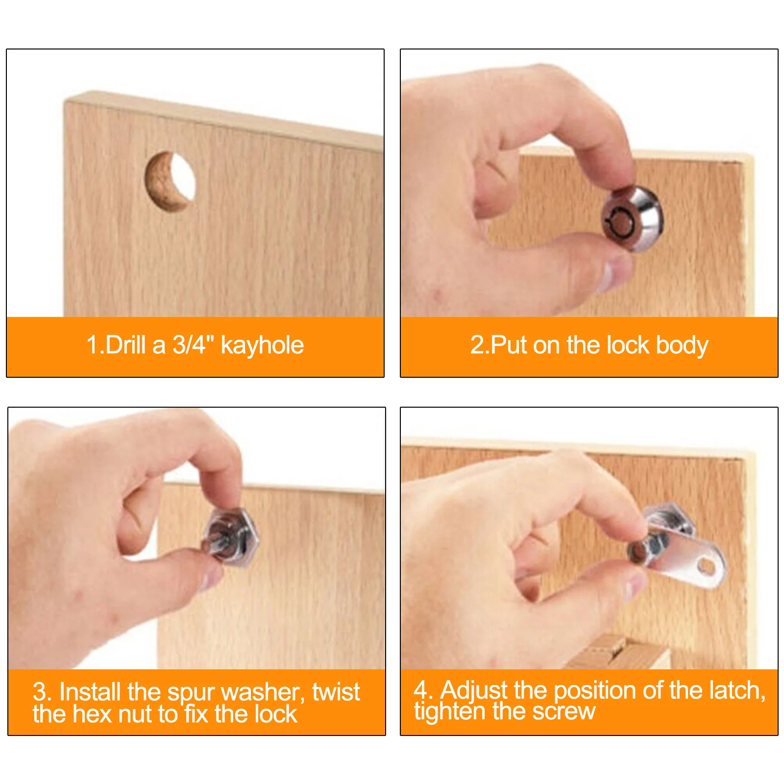 Zinc Alloy 17mm Cam Lock for Enclosures Desks Drawers and Toolboxes Comes with 2 Keyed Alike Keys for Easy Access
