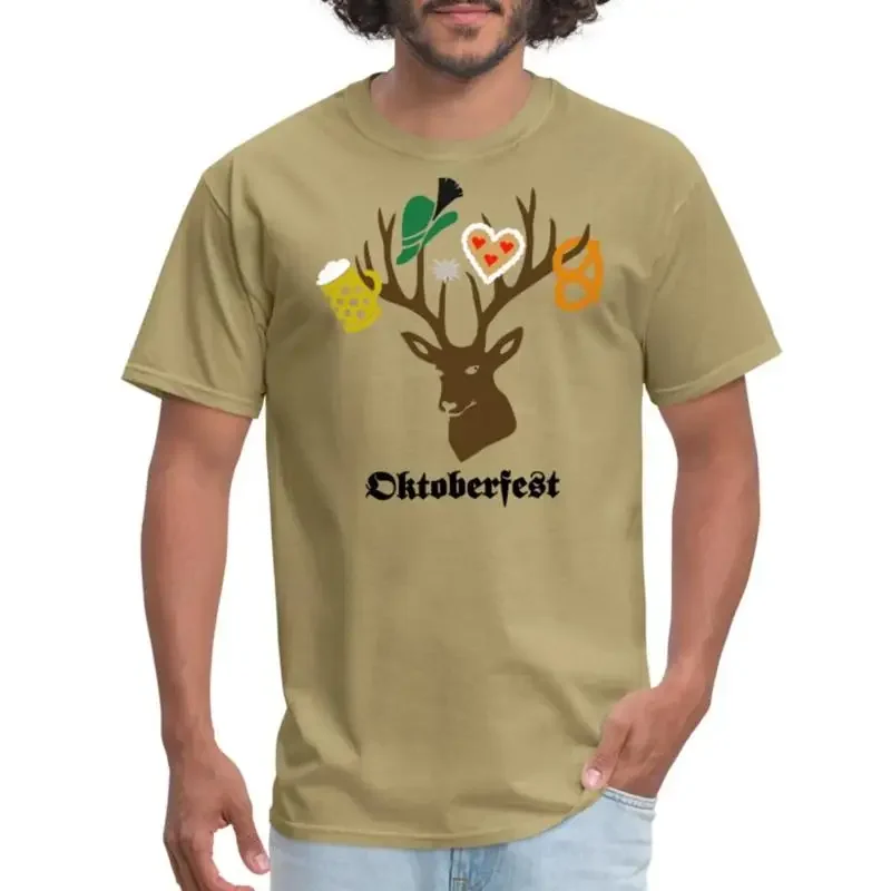 Oktoberfest Stag With Beer Pretzel Men's T Shirt
