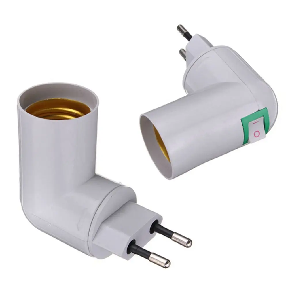 New PP To E27 Base Socket Converter Light Bulb Lamp Holder with On/Off Switch Screw Converter E27 Bulb Socket Adapter