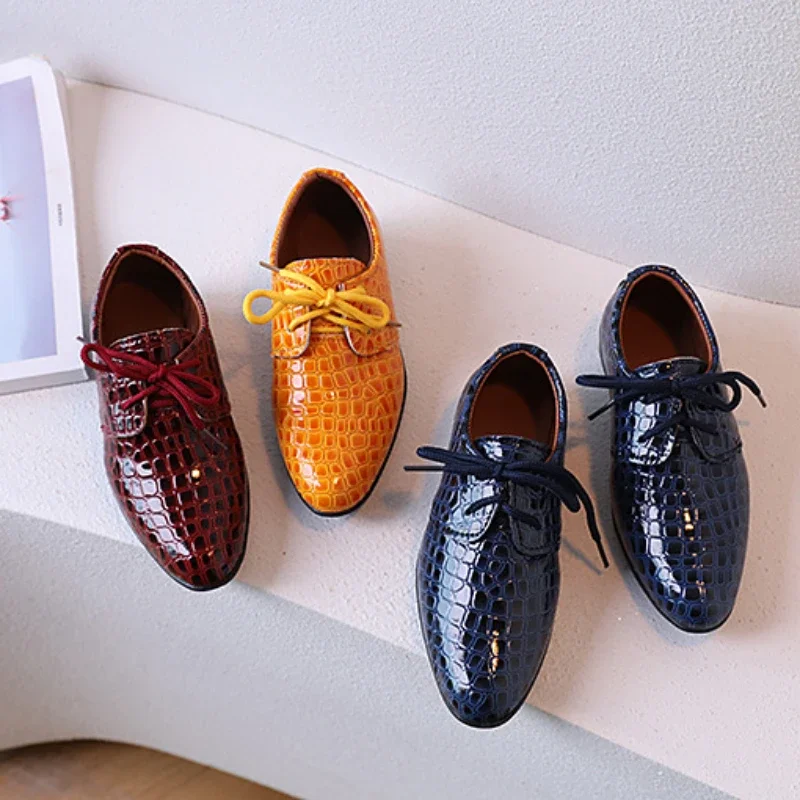 Fashion Leather Shoe New Versatile Pointed Child Shoes Trendy Retro Simple Boy Shoe Classic Anti Slip Soft Performance Shoes