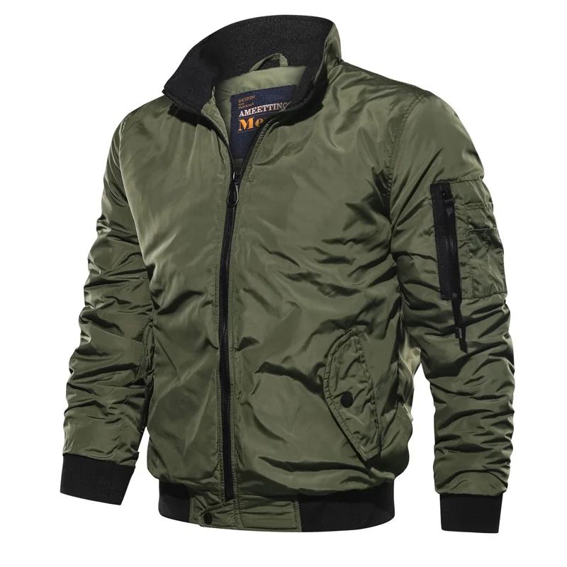 

Autumn Winter Military Jacket Men's Slim Bomber Jacket Men Outerwear Casual Long Sleeve Jackes and Coats Mens Clothing Plus Size