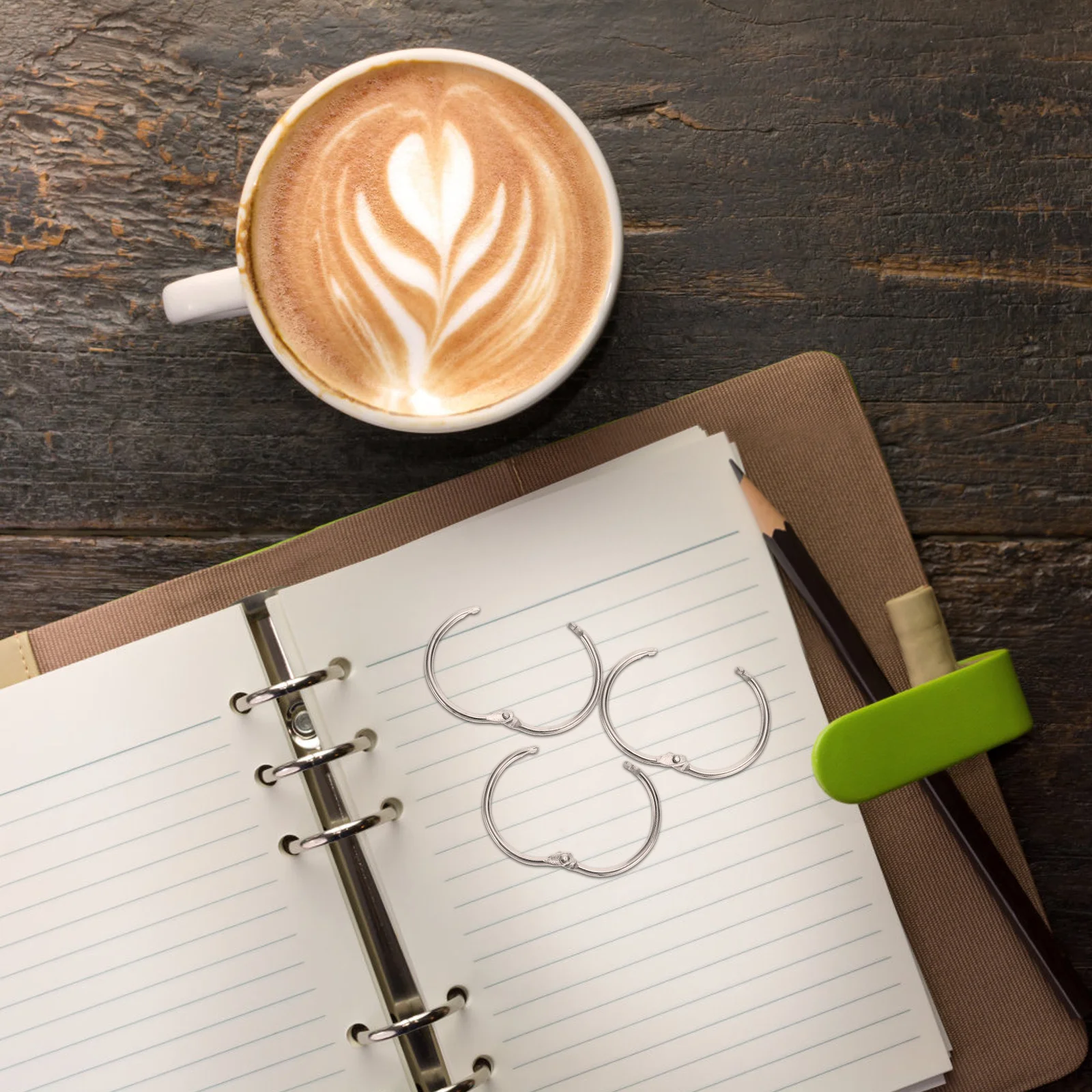 50 قطعة حلقات الموثق أوراق فضفاضة مادة الحديد سطح أملس مرنة مريحة DIY بها بنفسك مكتب المدرسة الموثق خواتم #1