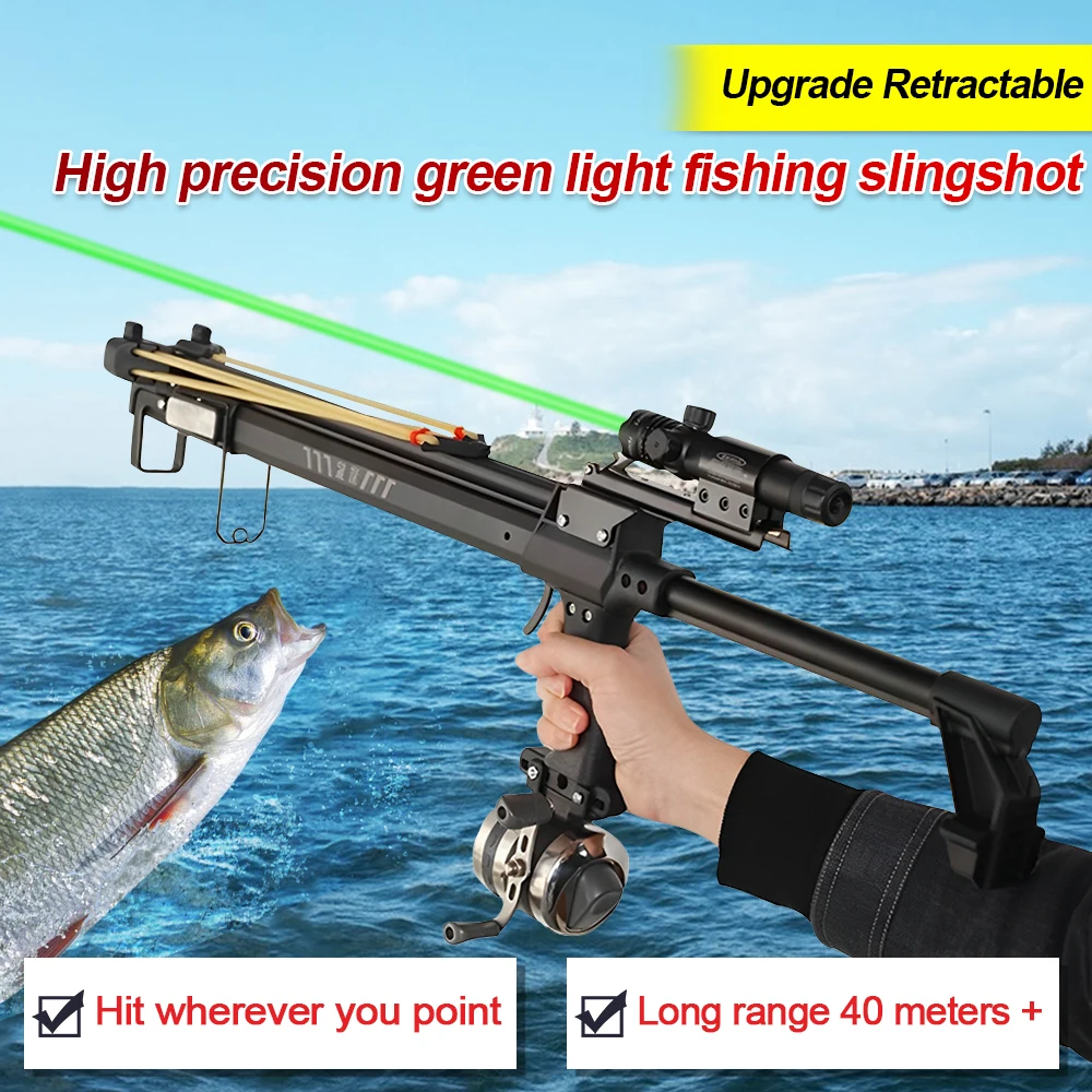 

New Dual-purpose Telescopic Fish Shooting Artifact Enhanced Power Shark Hunting Shooting Slingshot Adult Outdoor Accurate Fish