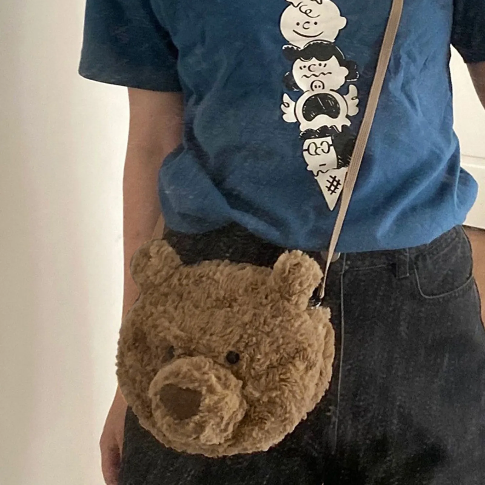 

Cute Bear Plush Shoulder Bag For Children Kids Cartoon Messenger Bags Kawaii Plush Purses Little Girls Stuffed Animals Backpack