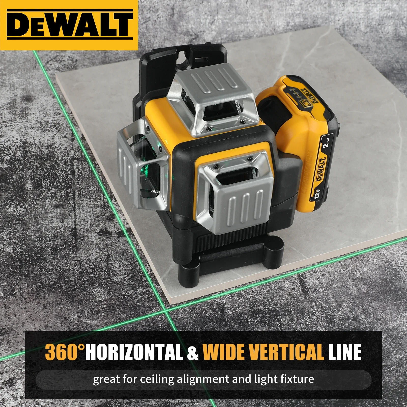 DEWALT DW089LG 12 Lines Green Laser Level 12V Cordless 3x360° with