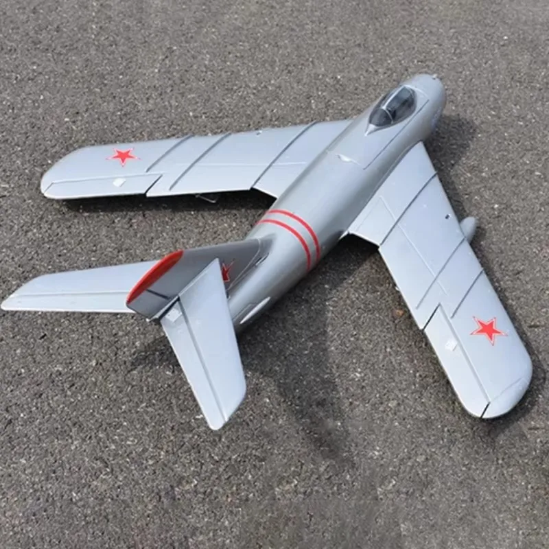 リモートコントロール航空機モデル,固定翼航空機,ジェット戦闘機,rc飛行機,屋外玩具,ギフト,mig 17,50mm,edf,50mm