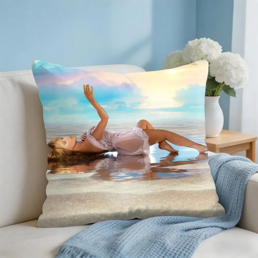 Kylie M-Minogue Tension Cushion Cover Square Pillow Bedroom Sofa Leisure Comfort Living Room Home Decoration 40X40