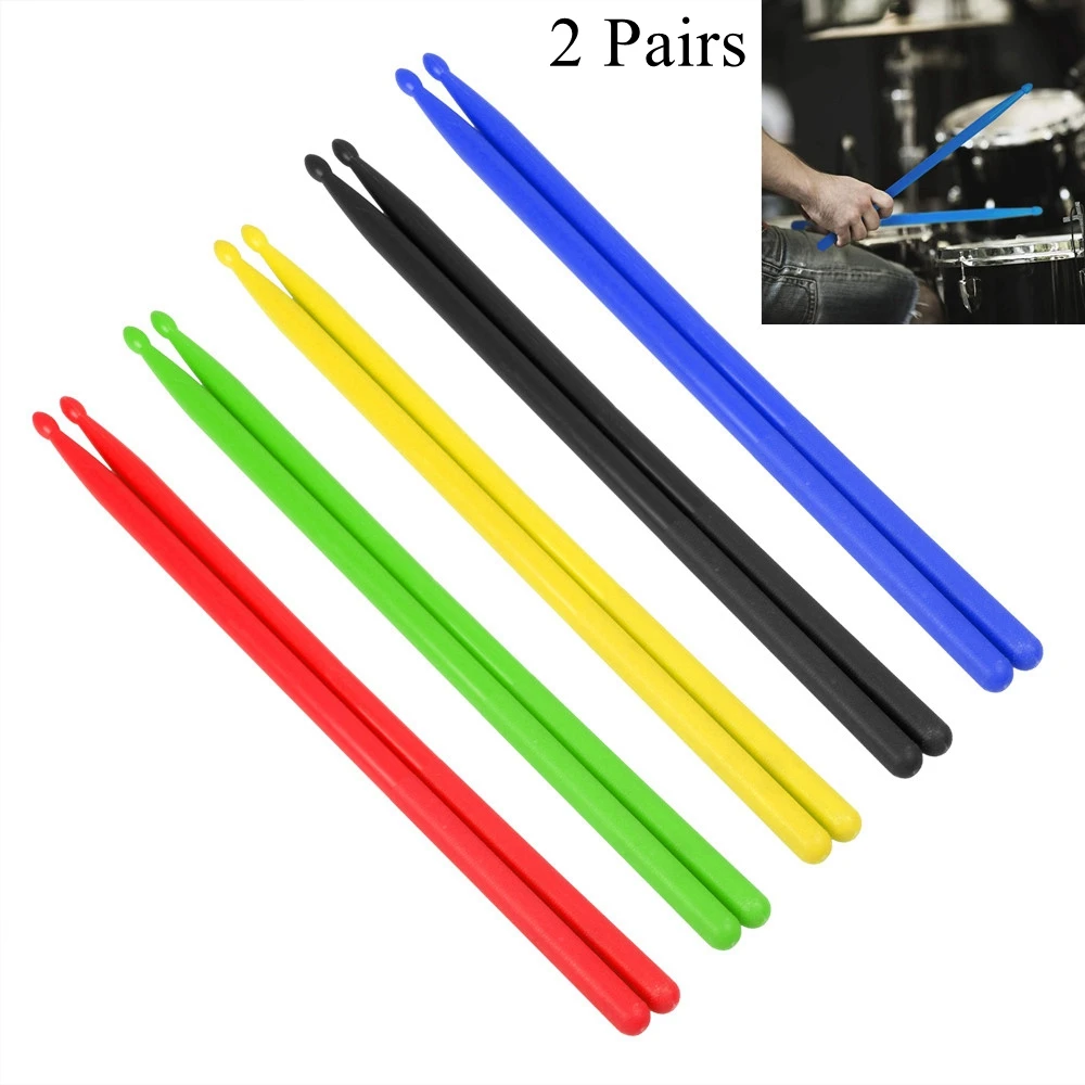 

5A Colorful Drumsticks Nylon Material Jazz Dumb Practice Drum Sticks Instrument Accessories From Beginner