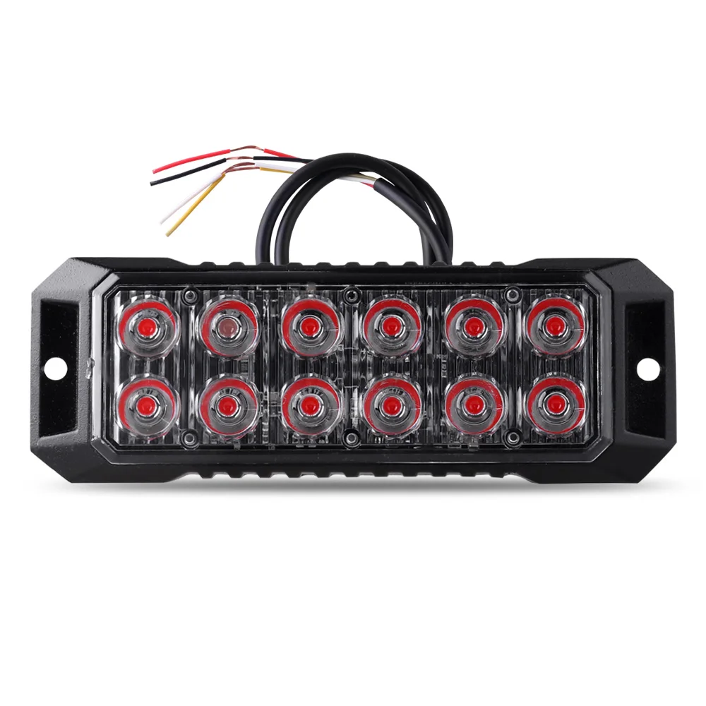 1PCS 12LED Car Warning  Emergency Strobe Lights Flashing Light Hazard Light Bar Car Truck Off-road Vehicle ATV SUV Surface Mount