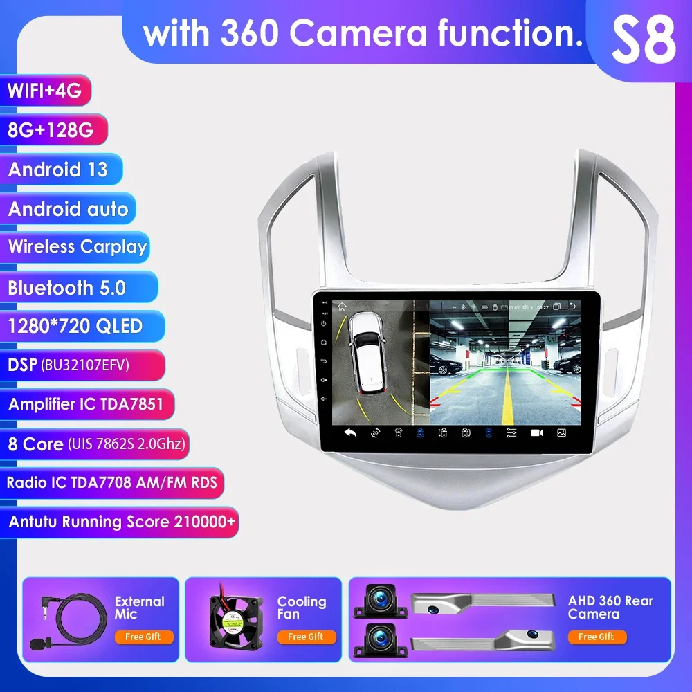 7862 Android 12 Autoradio 4G dsp Carplay voor Chevrolet Cruze J300 J308 2012 2013 2014 2015 Multimedia Video speler 2din RDS WIFI