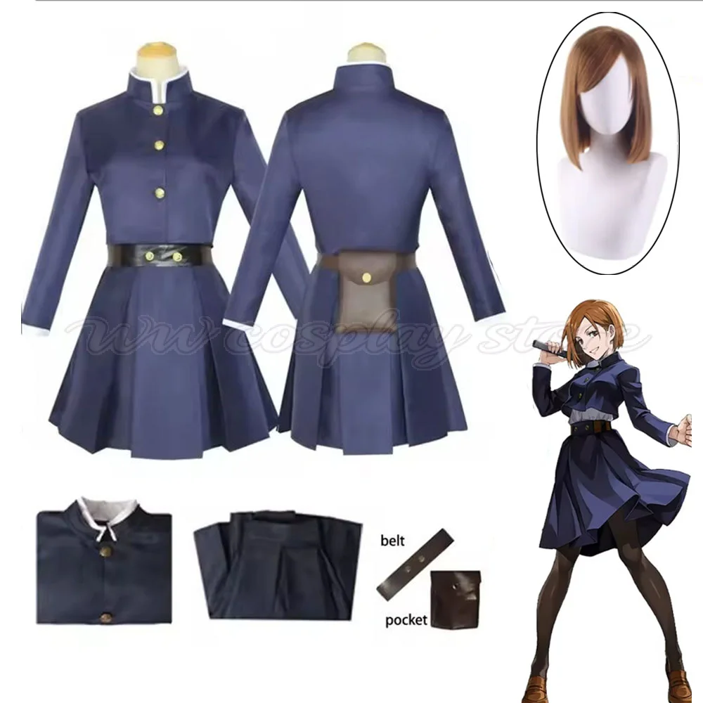 Anime Jujutsu Kaisen Cosplay Kostüm Kugisaki Nobara Tattoo Damenkleid Uniform Halloween Karneval Party Cosplay Komplettset