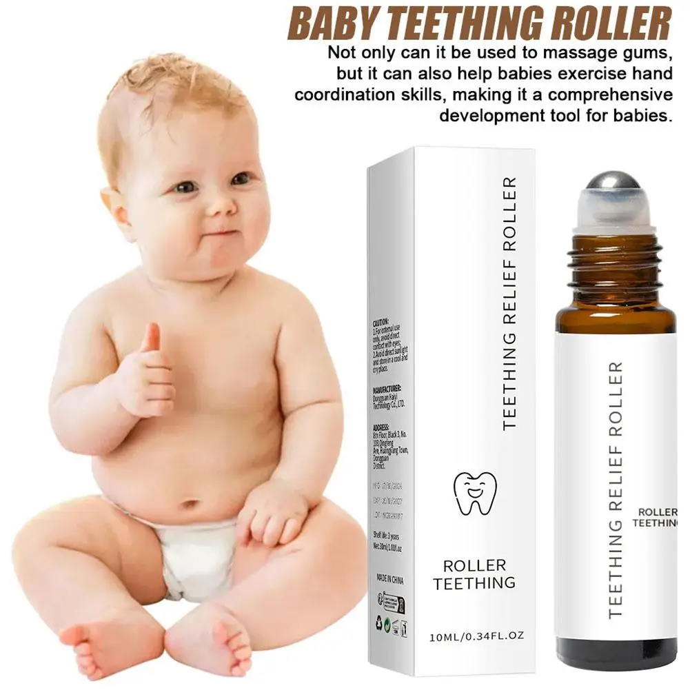 10ML Baby Zahnen Relief Öl Natürliche Zahnen Relief Für Babys Blutungen Zahnfleisch Zahnschmerzen Heilung Roller Essenz Öl ﻿