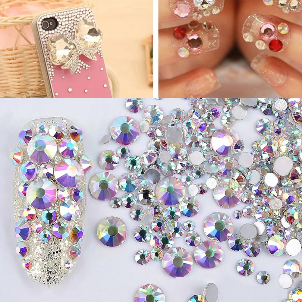 1440pcs Nail Art Rhinestones 2.8Mm Crystal Ab Round Flat Back 3D Decorations For Uv Gel Acrylic Nails Jewelry Making Phone Case