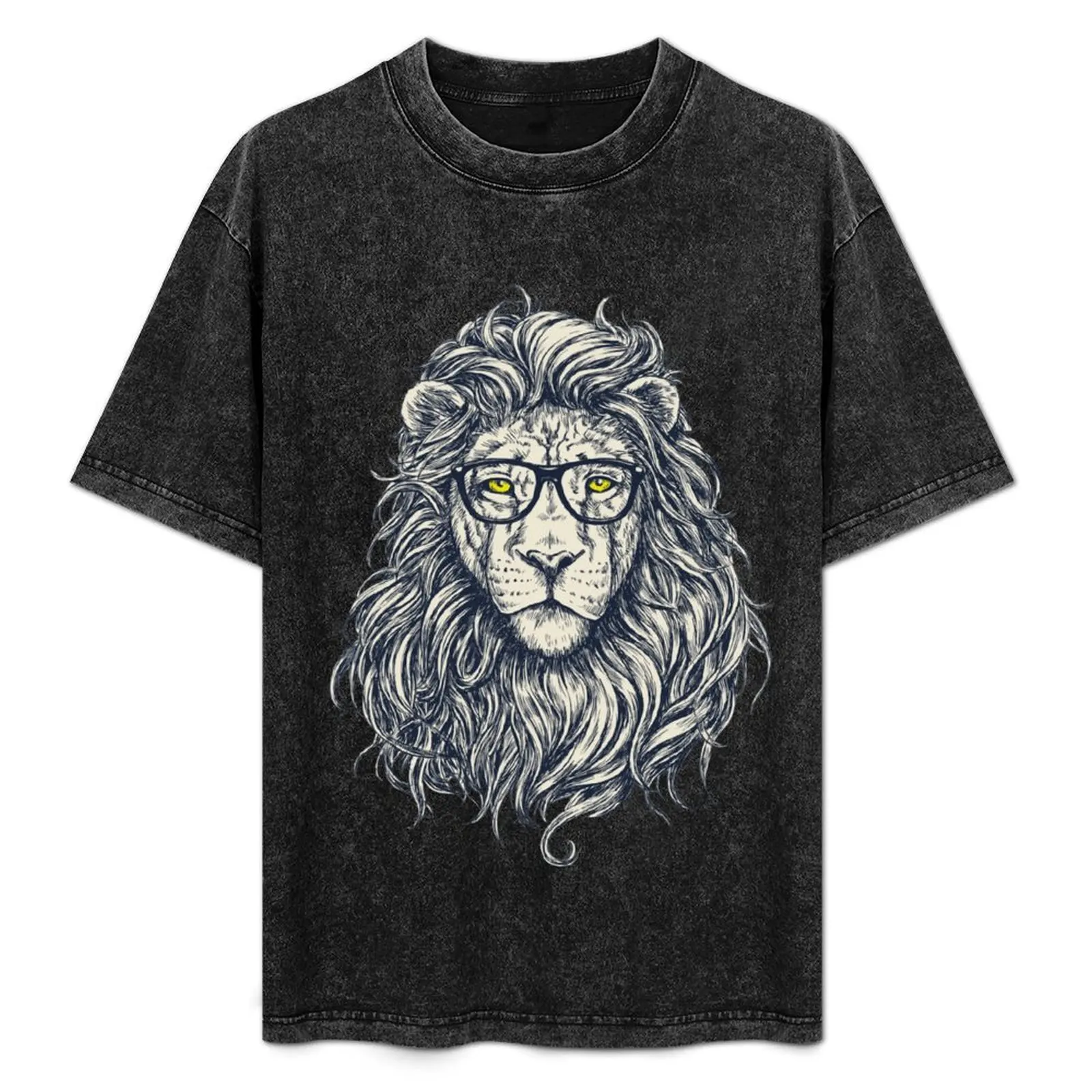 

Hipster Lion Design T-Shirt Urban Style Casual Short Sleeve Top