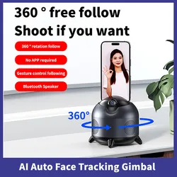 Bluetooth AI Auto Face Tracking Gimbal rotazione di 360 ° Smart Follow-Up video Vlog Live Gimbal stabilizzatore con funzione di altoparlante