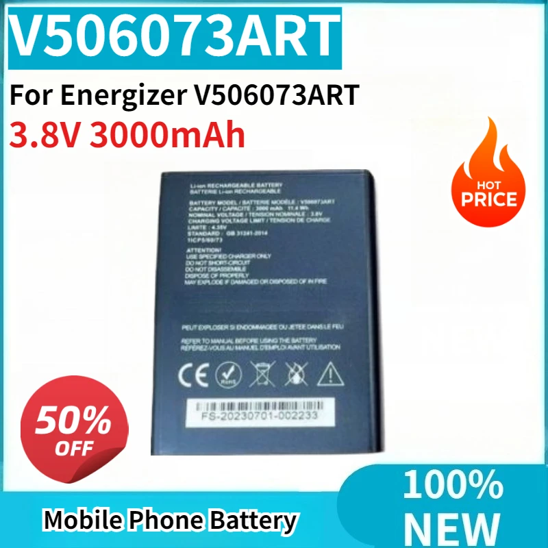 

Аккумулятор для мобильного телефона Energizer V506073ART, 3.8В, 3000мАч, высокой емкости, новый, высококачественный