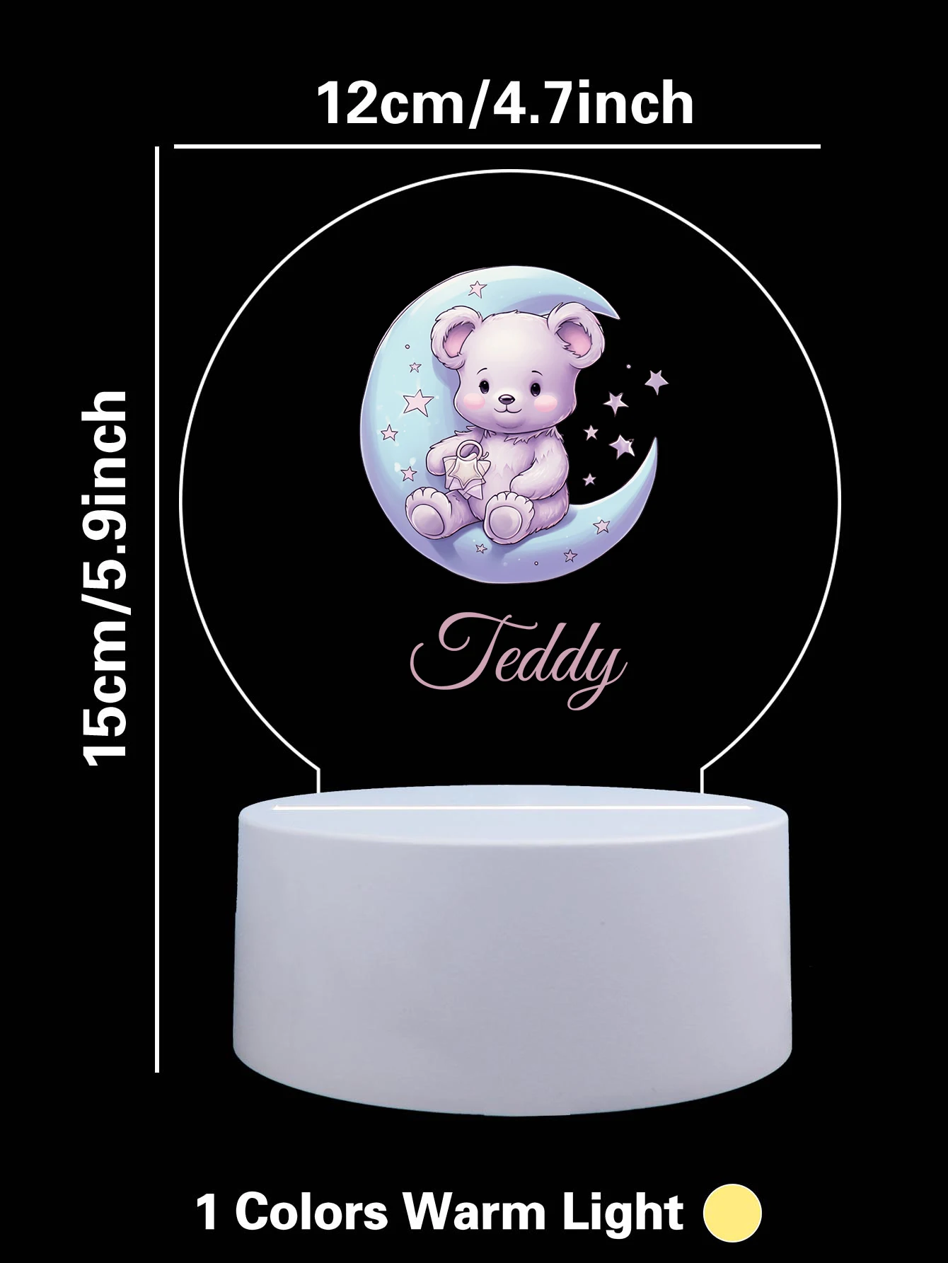 1pc Personalize Custom Moon bear Led Table Lamp For Home Room Decoration Nightlight Usb 3D Touch LED Night Light 3D Visual Lamp - view 6