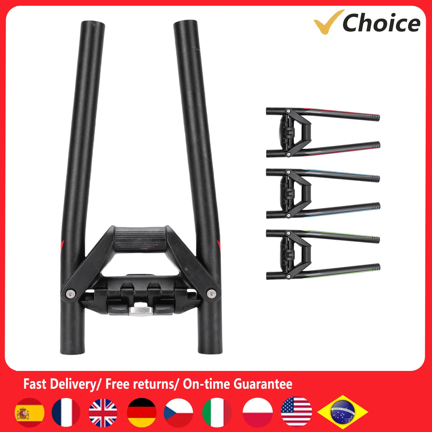 

Bike Replacement Handlebar Aluminum Alloy Quick Release Bike Folding Handlebar High Hardness Space Saving for 25.4 31.8 Stem
