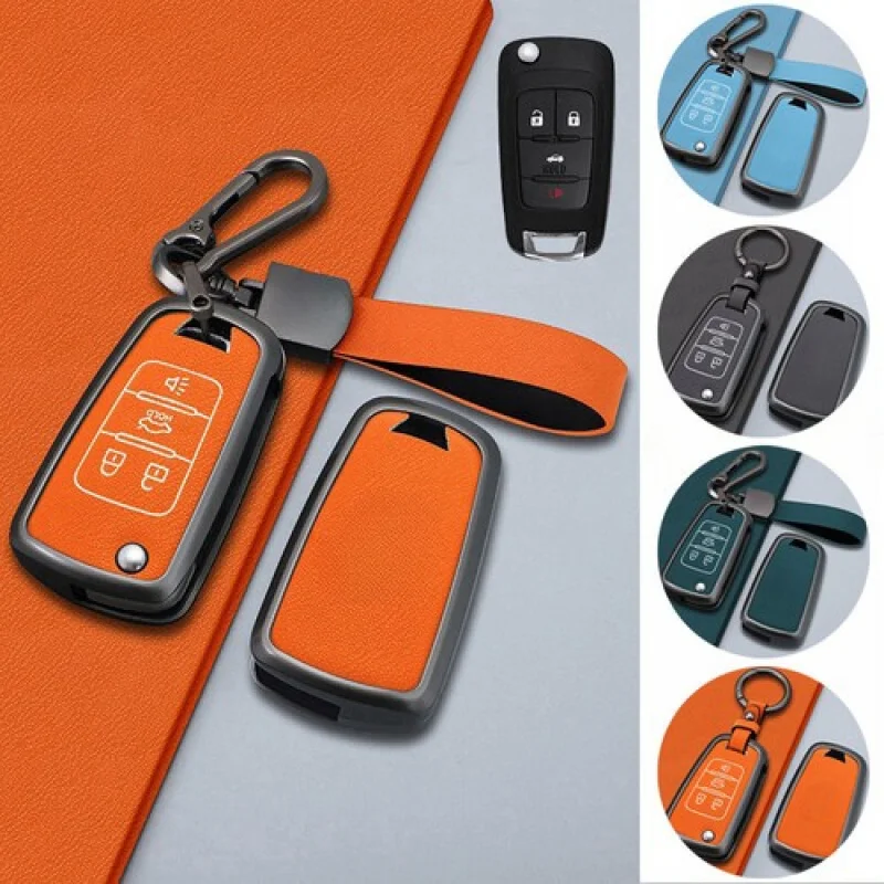 غطاء حافظة مفاتيح السيارة من الجلد المصنوع من سبائك الزنك لسيارة تشيفي كامارو إمبالا لبويك إنكور