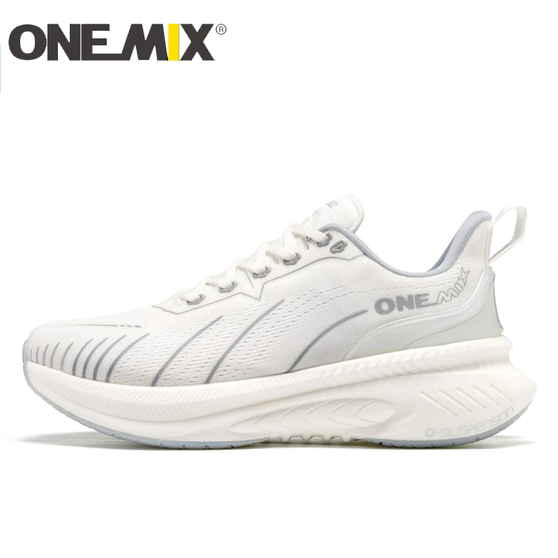 ONEMIX New Cushioning Running Shoes For Men Suitable Heavy Runners Lace Up Sports Women Non-slip Outdoor Athletic Male Sneakers