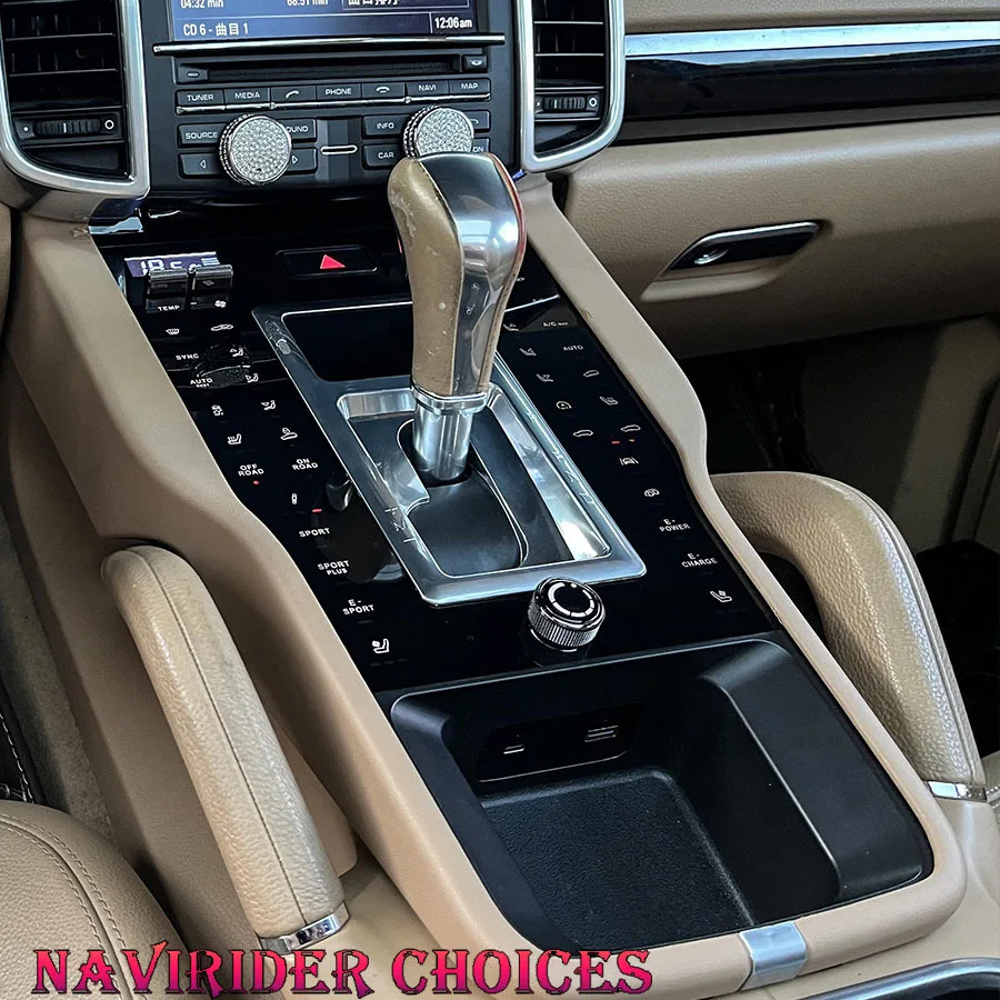 New For Porsche Cayenne 2010-2017 Gear Shift Panel Ac Panel Decorative Accessories Center Console Interior Button Black