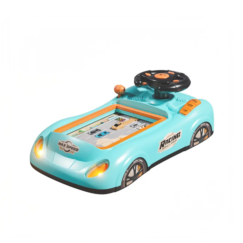 Kids Racing Board Games Toys Electric Sound and Light Adventure Puzzles Break Through Steering Wheel Plastic Obstacles