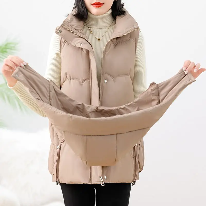 

Fashion Comfort Women's Down Vest 2025 New Autumn Winter Down Vests Short White Duck Down Light Thin Female Down Waistcoat