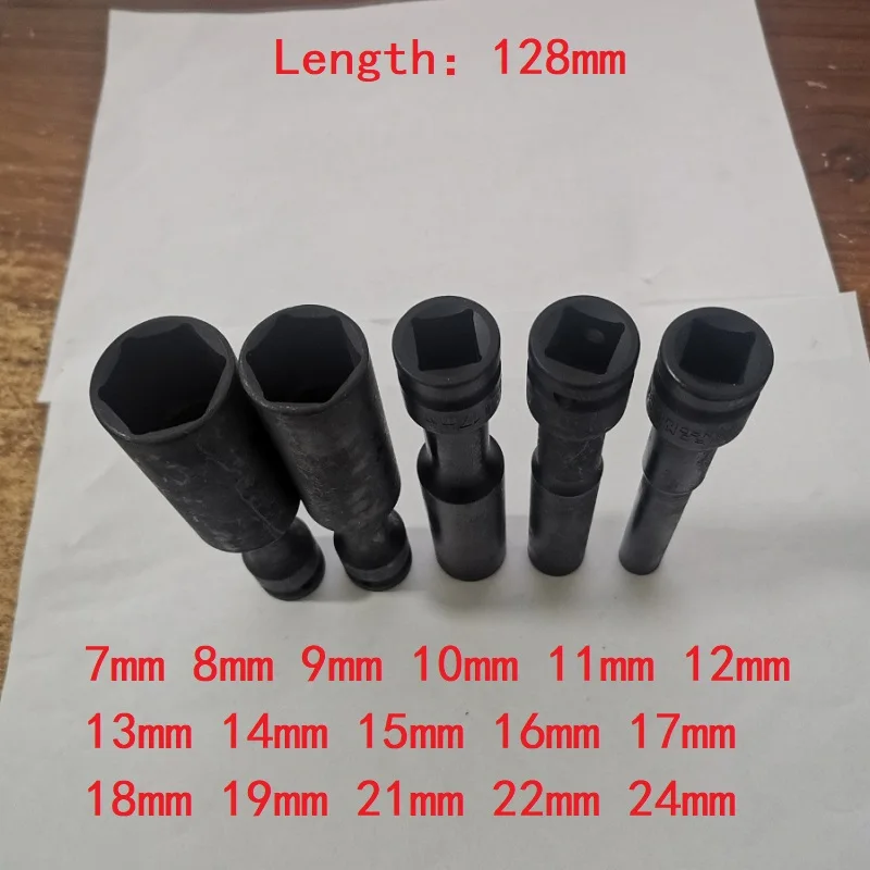 

7mm 8mm 9mm 10mm 11mm 12mm 13mm 14mm 15mm 16mm 17mm 18mm 19mm 21mm 22mm 24mm 1/2 Drive Impact Deep Shallow Socket Long