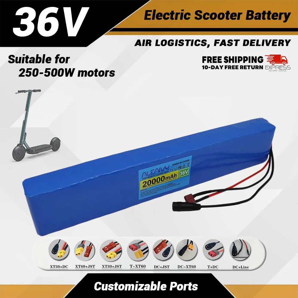 10S4P Brandneuer 36V 20000mAh wiederaufladbarer Li-Ionen-Akku für Elektroroller 250W 500W Motor mit 54,6V 2A Ladegerät