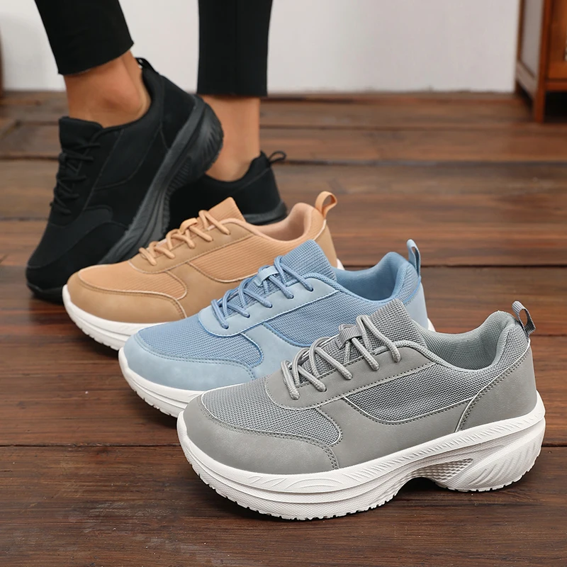 Damen-Frühlings-/Sommer-Schuhe – lässige Sportschuhe mit breiten Füßen, einfache einfarbige flache Schuhe, bequeme, dicke, niedrige Schuhe, Plateau-Loafer