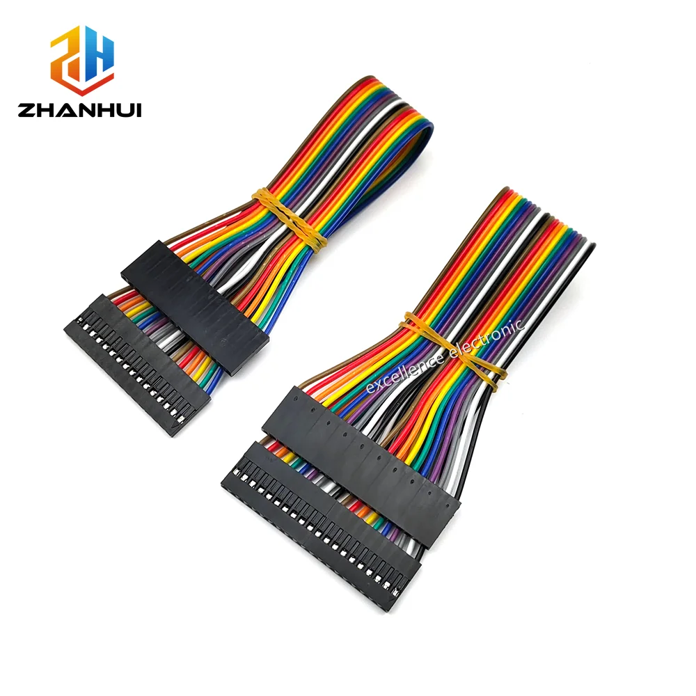 10/20/30cm 2.54mm Pitch Dupont Color Flat Jumper Wire, 16/20Pin Double End Cable for PCB Prototyping Arduino DIY Electronics