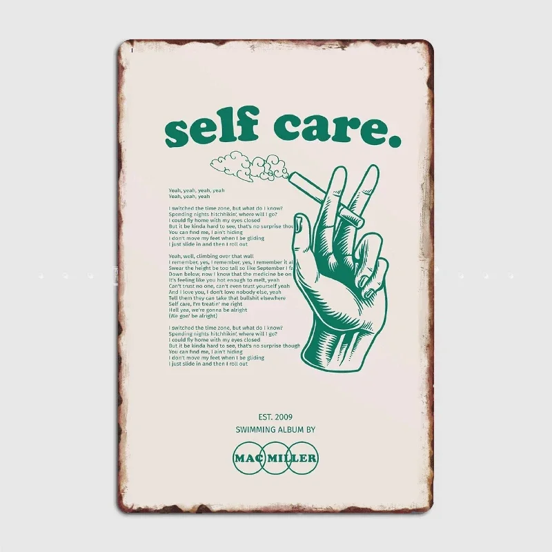 

Mac Self Care Smoke Poster Metal Sign Club Tin Custom Bar Bedroom Indoor Decor Posters Home Wall Decor Room Decoration