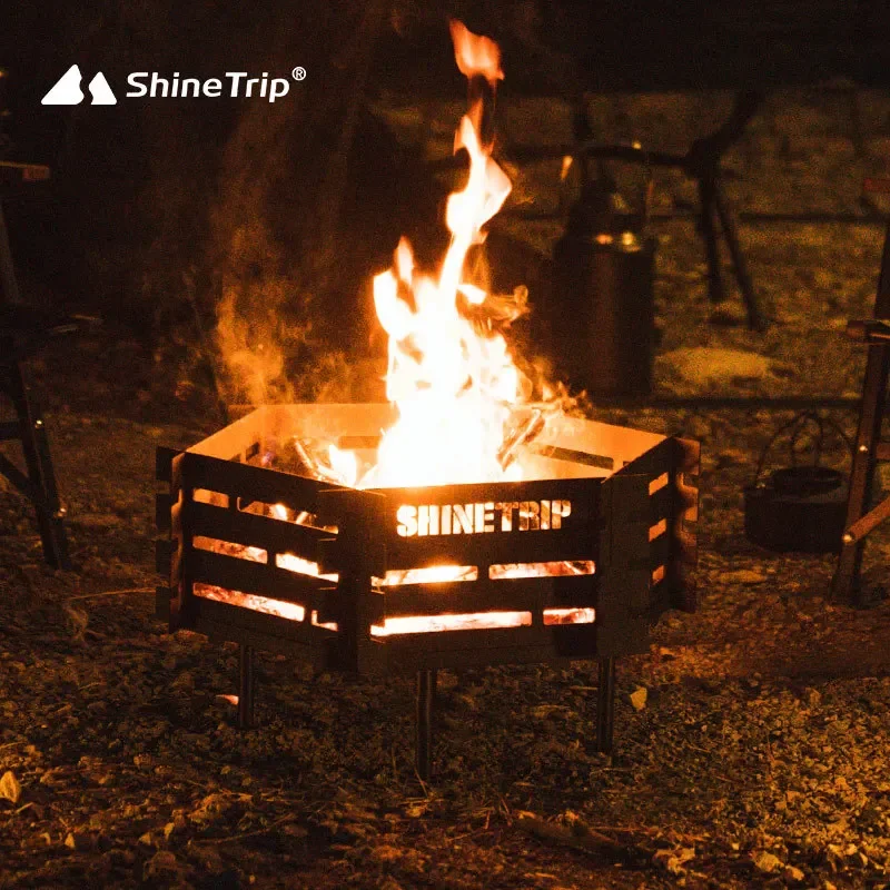 ShineTrip Outdoor Camping Stove Removable High Temperature Resistant Carbon Steel Stainless Steel Baking Net Incinerator