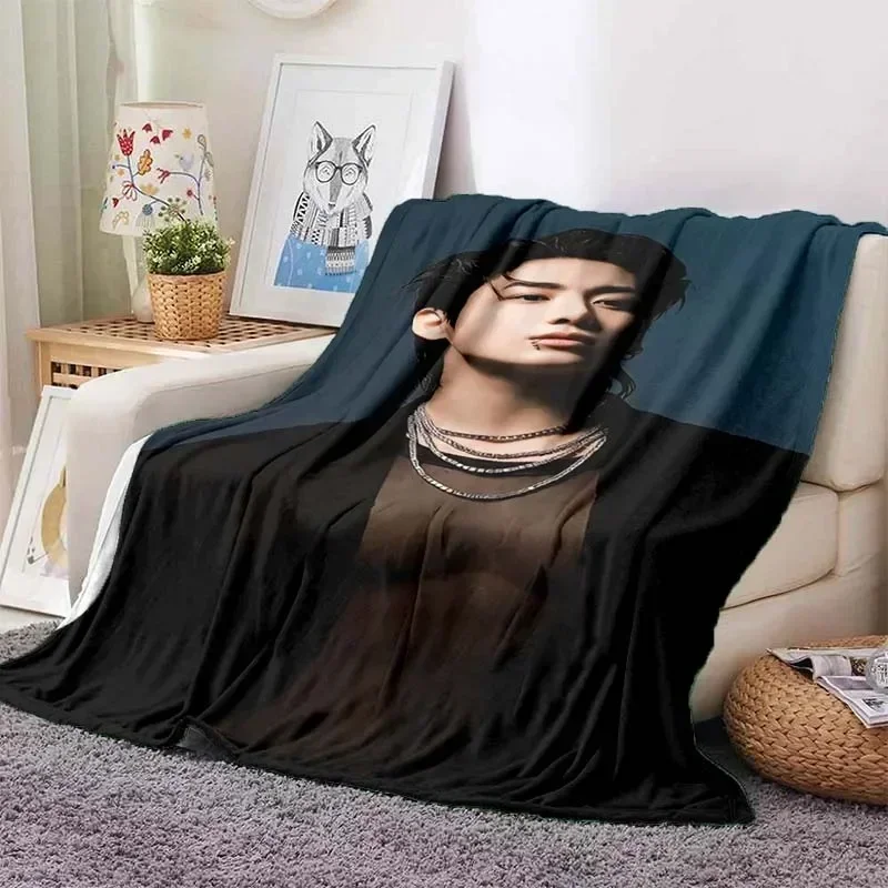 3DMale celebrity J-Jung Kook printed blanket living room sofa blanket bedroom decoration blanket flannel soft warmthcustomizable