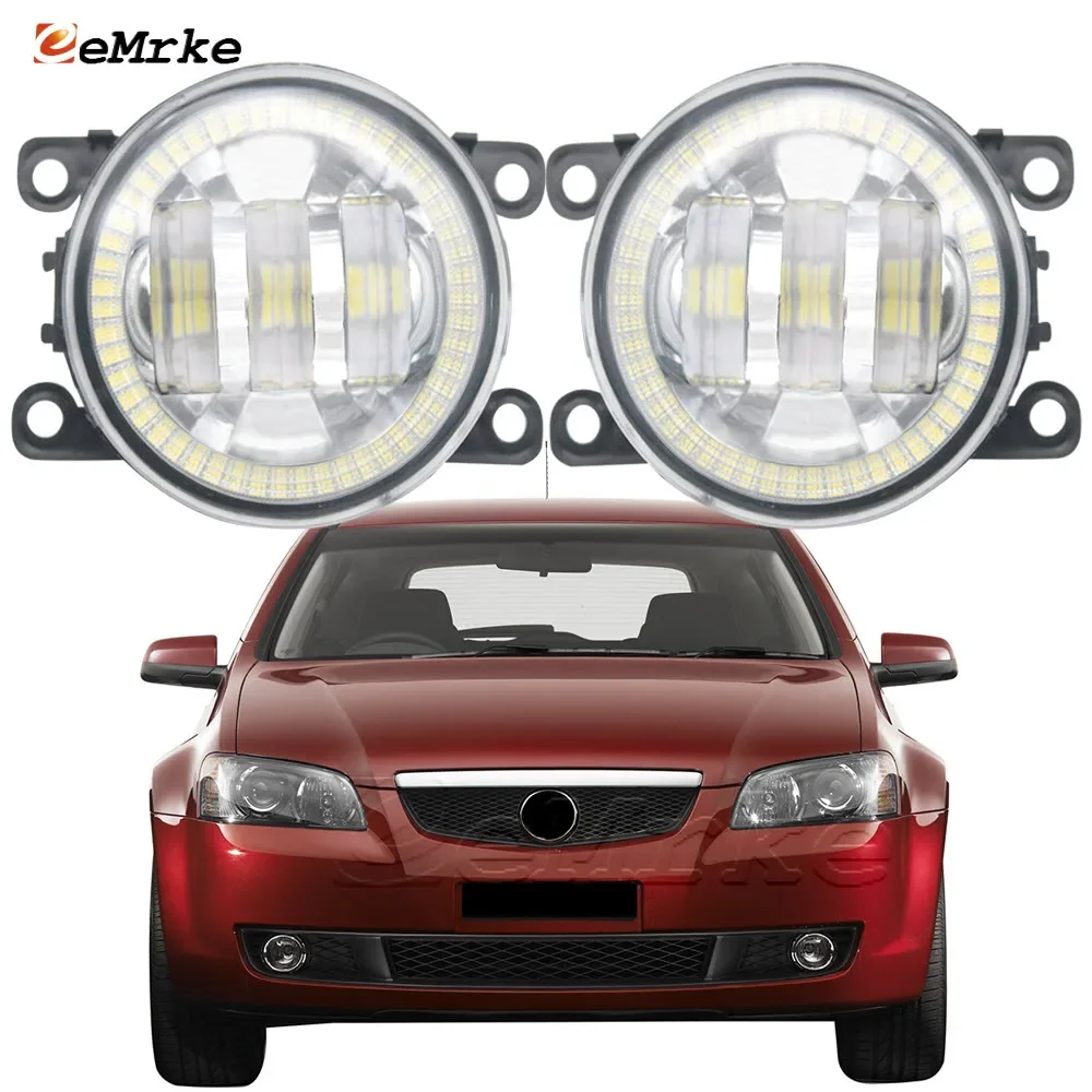 2 Pieces Car Fog Lights Assembly for Holden Calais VE 2006 2007 2008 2009 2010 Led Angel Eyes Halo DRL Aperture Driving Lamp