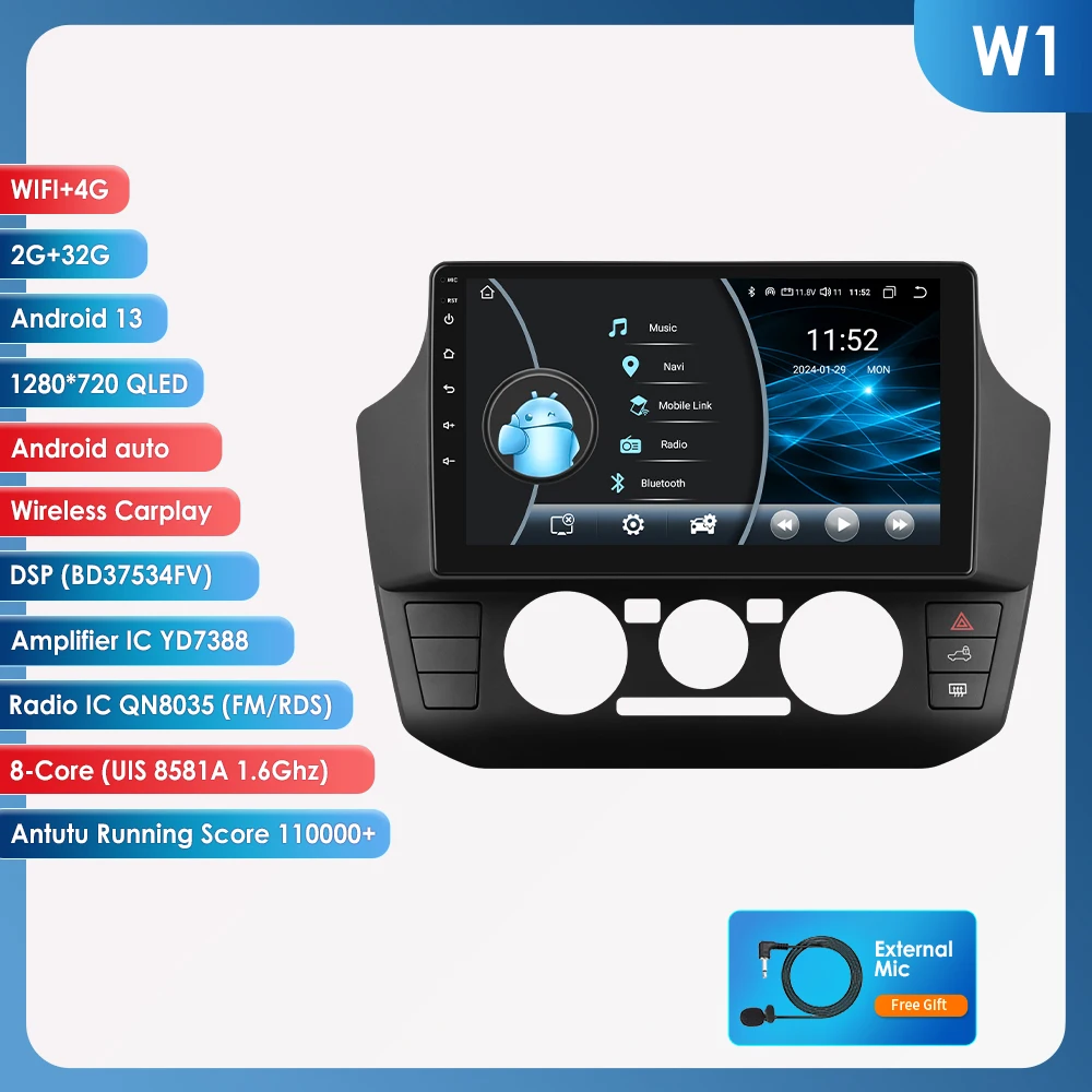 9 "Android 13 Auto Autoradio Voor Vw Volkswagen UP 2017-2023 Autoradio multimedia Video speler 4G AI Carplay 7862 Head Unit Scherm