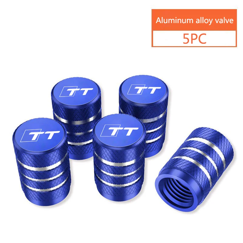 5PCS High Quality Car Automobile Wheel Tire Valve Cap Airdust Cover Accessories for Audi TT TTS TTRS 8J 8n 8s Mk1 2 3 SLine Logo