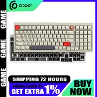 Cidoo V98 Mechanical Keyboard Aluminium Alloy Multifunctional Knob Three Mode Wireless Keyboard Hot-Swap RGB Via/Qmk PC Gifts